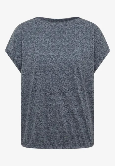 T-shirt au look dévoré avec boatneck universal blue melange