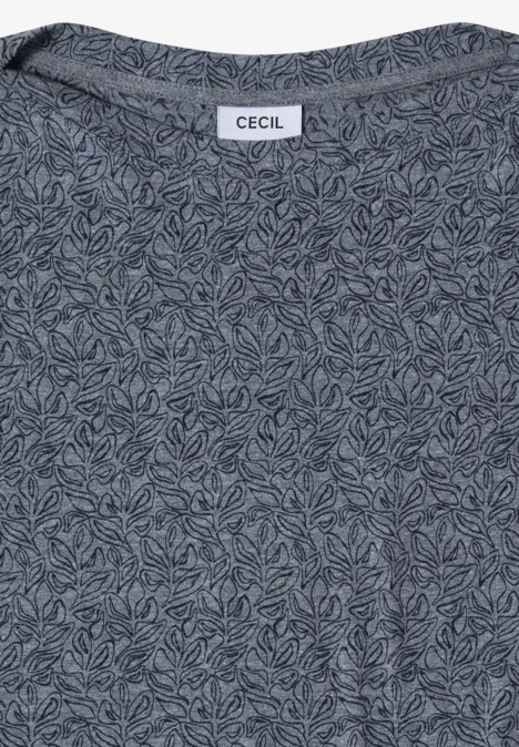 T-shirt au look dévoré avec boatneck universal blue melange