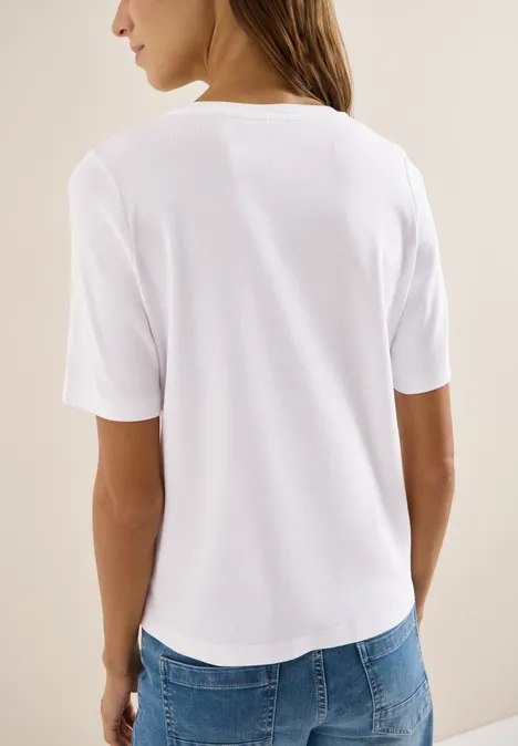 Basic Rippstruktur T-Shirt White Basic Rippstruktur T-Shirt White