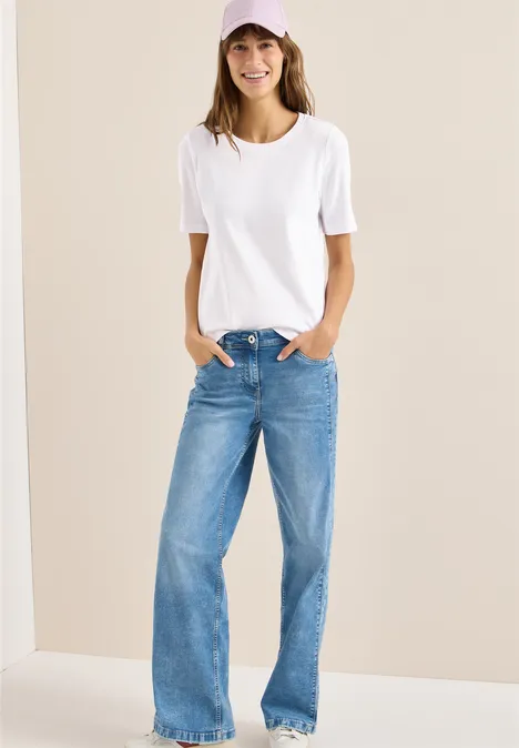 Basic Rippstruktur T-Shirt White Basic Rippstruktur T-Shirt White