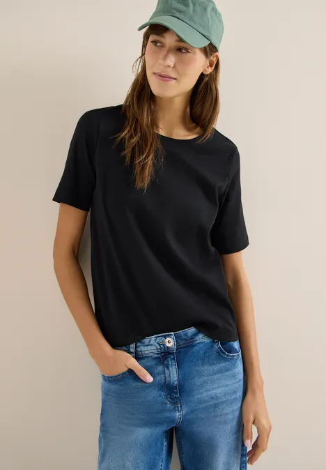 Basic Rippstruktur T-Shirt Black Basic Rippstruktur T-Shirt Black