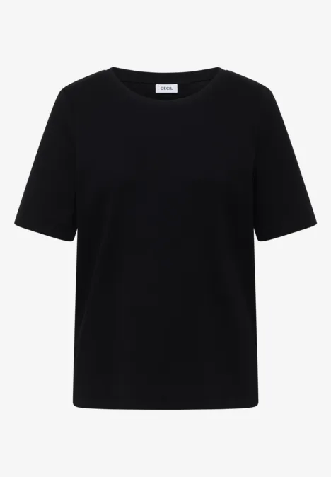 Basic Rippstruktur T-Shirt Black Basic Rippstruktur T-Shirt Black