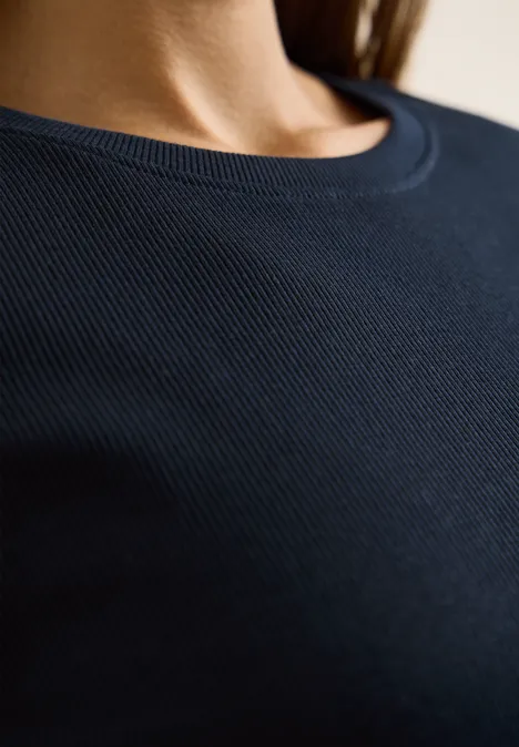 Basic Rippstruktur T-Shirt universal blue Basic Rippstruktur T-Shirt universal blue