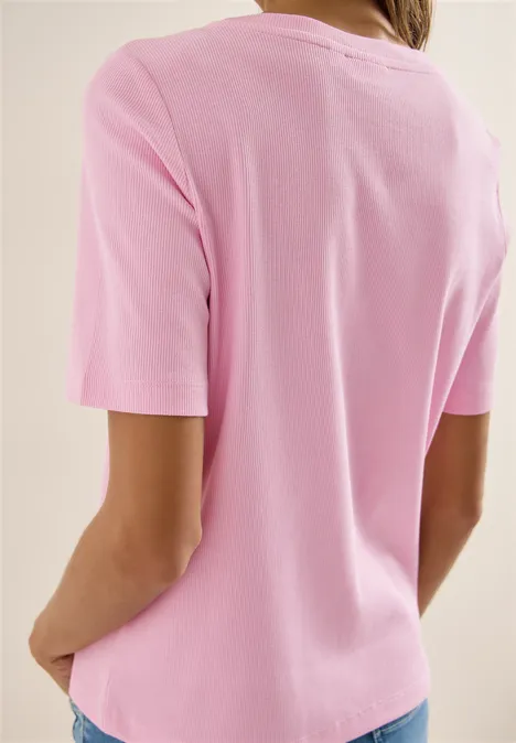 T-shirt basique à structure côtelée light blush rose