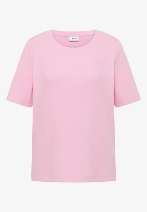 T-shirt basique à structure côtelée light blush rose