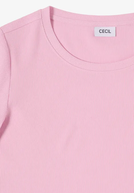 T-shirt basique à structure côtelée light blush rose
