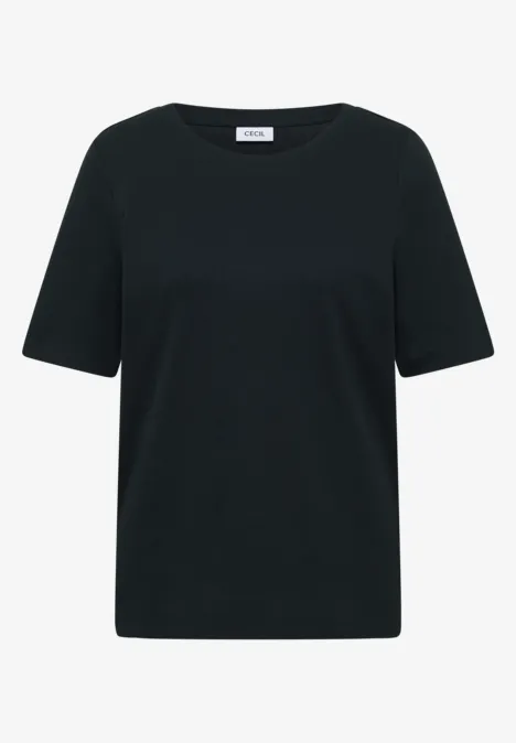 Basic T-Shirt in Rippstruktur palm breeze green