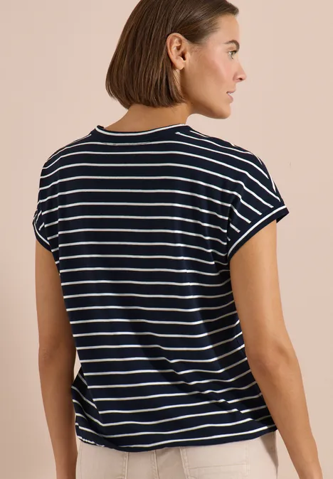 T-Shirt mit Rundhals und Streifen universal blue