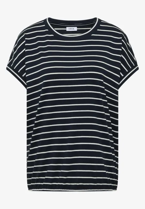 T-Shirt mit Rundhals und Streifen universal blue