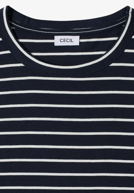 T-Shirt mit Rundhals und Streifen universal blue