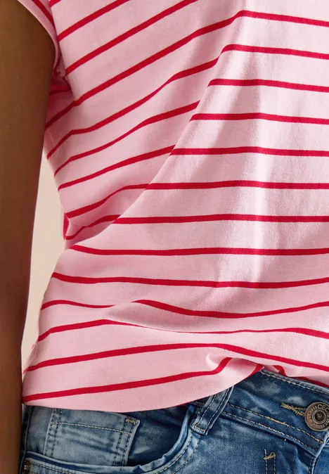 T-Shirt mit Rundhals und Streifen light blush rose T-Shirt mit Rundhals und Streifen light blush rose