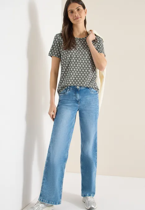 T-shirt basique avec impression minimale khaki