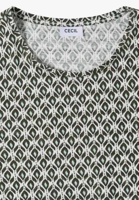 T-shirt basique avec impression minimale khaki