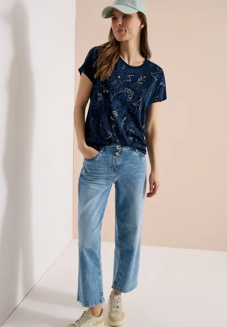 T-Shirt mit Rundhals und Frontprint universal blue T-Shirt mit Rundhals und Frontprint universal blue