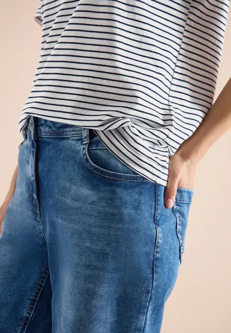 Shirt met korte mouwen, ronde hals en strepen universal blue