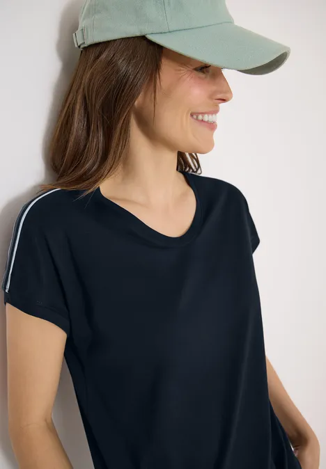 Kurzarm T-Shirt mit Tape-Detail universal blue