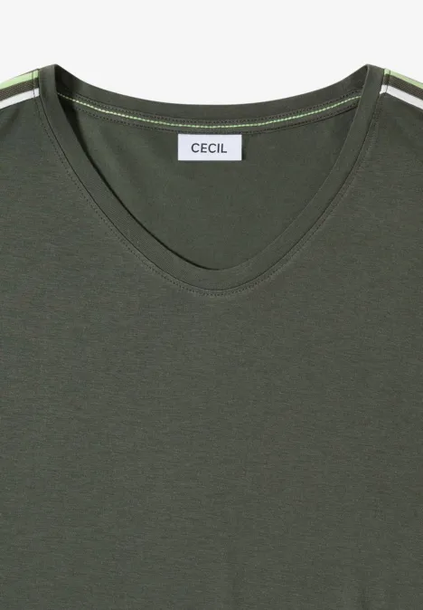 Kurzarm T-Shirt mit Tape-Detail khaki
