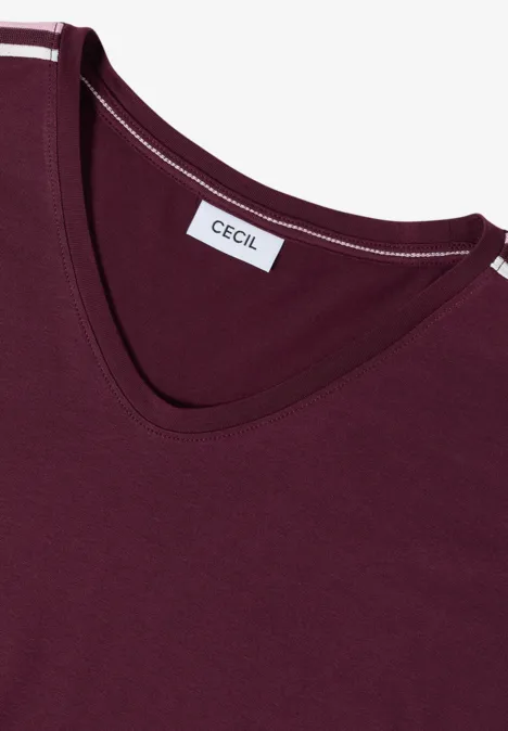Kurzarm T-Shirt mit Tape-Detail sweet grape red