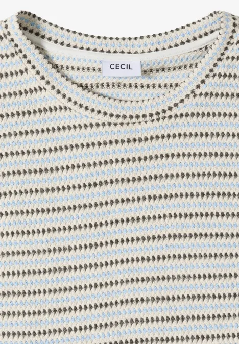 T-shirt à manches courtes avec col rond et structure vanilla white