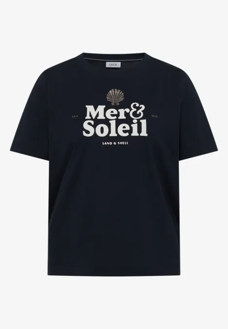 T-shirt à col rond avec wording universal blue