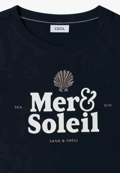 T-shirt à col rond avec wording universal blue