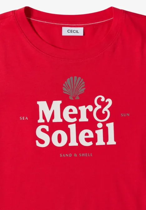 T-shirt à col rond avec wording glazed apple red