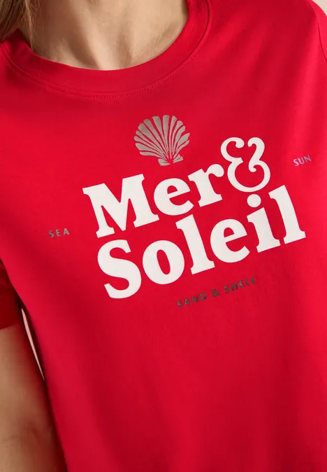 T-shirt à col rond avec wording glazed apple red