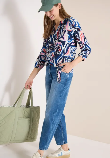 T-shirt à manches 3/4 avec détail de nœuds universal blue