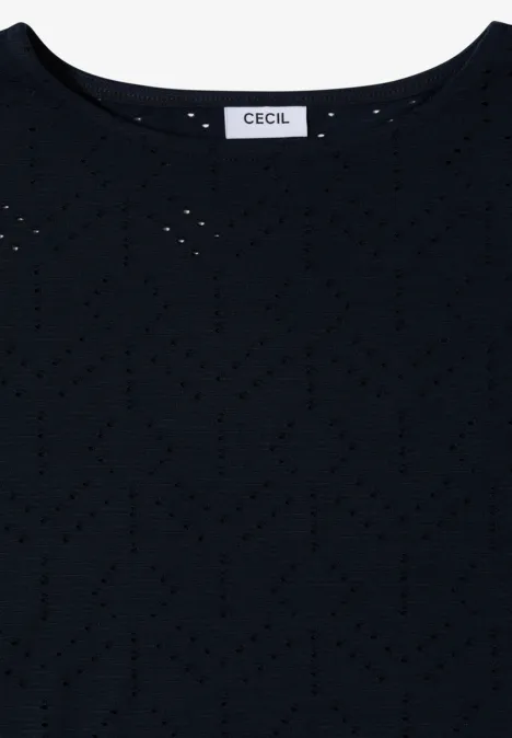 T-shirt avec col ajouré universal blue