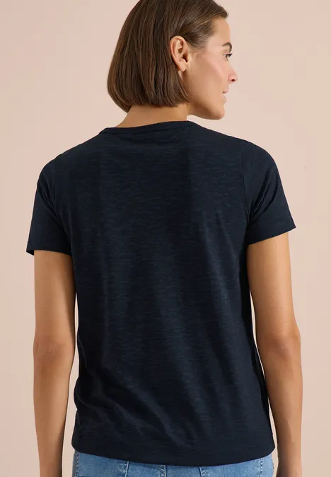 Shirt met korte mouwen en burn-out look universal blue Shirt met korte mouwen en burn-out look universal blue