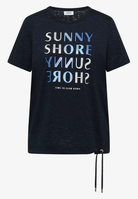 Shirt met korte mouwen en burn-out look universal blue Shirt met korte mouwen en burn-out look universal blue