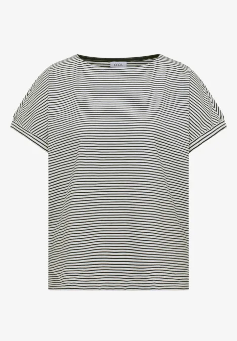 Kurzarm Shirt mit Boatneck und Knöpfen universal blue