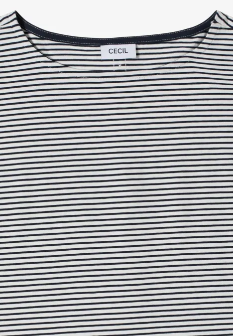 Kurzarm Shirt mit Boatneck und Knöpfen universal blue