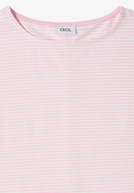 Kurzarm Shirt mit Boatneck und Knöpfen light blush rose