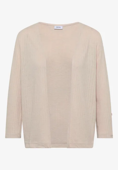 Veste à manches 3/4 en tricot pearl beige