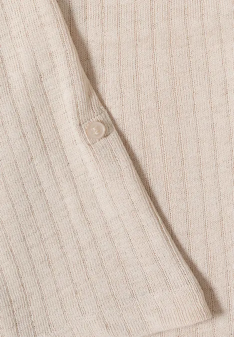 Veste à manches 3/4 en tricot pearl beige