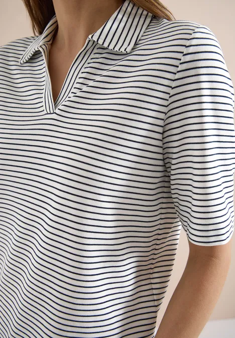 Kurzarm Poloshirt mit Streifen universal blue