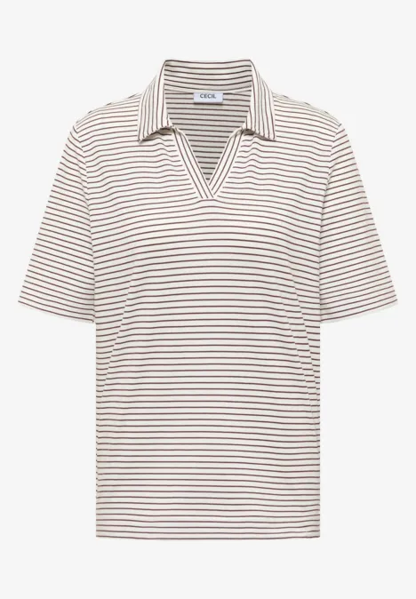 Kurzarm Poloshirt mit Streifen sweet grape red