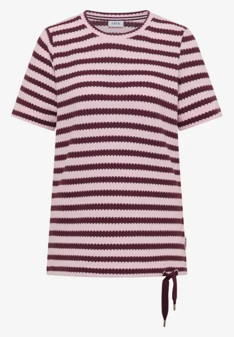 T-shirt à col rond en look ajouré light blush rose T-shirt à col rond en look ajouré light blush rose