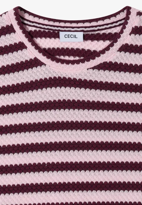 T-shirt à col rond en look ajouré light blush rose T-shirt à col rond en look ajouré light blush rose