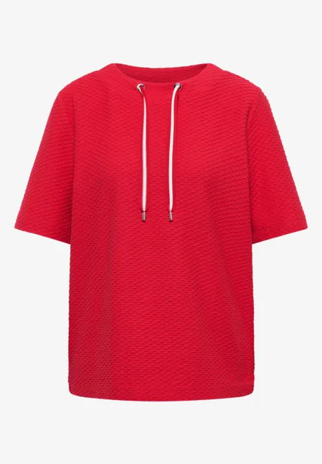 T-Shirt mit Rundhals mit Tunnelzug glazed apple red T-Shirt mit Rundhals mit Tunnelzug glazed apple red