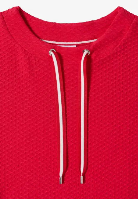 T-Shirt mit Rundhals mit Tunnelzug glazed apple red T-Shirt mit Rundhals mit Tunnelzug glazed apple red