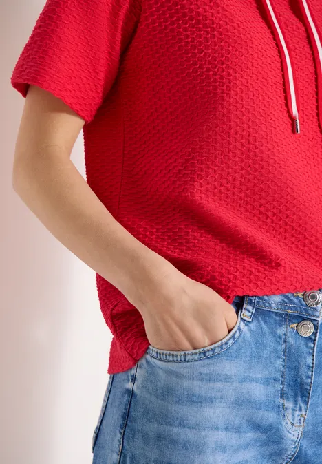 T-Shirt mit Rundhals mit Tunnelzug glazed apple red T-Shirt mit Rundhals mit Tunnelzug glazed apple red