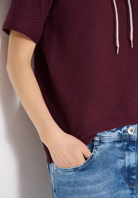 T-Shirt mit Rundhals mit Tunnelzug sweet grape red T-Shirt mit Rundhals mit Tunnelzug sweet grape red