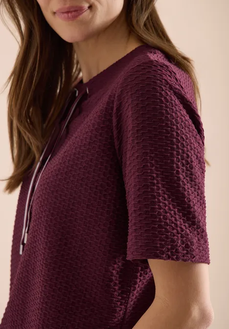 T-Shirt mit Rundhals mit Tunnelzug sweet grape red T-Shirt mit Rundhals mit Tunnelzug sweet grape red