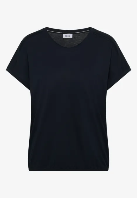 T-shirt avec col en V et détail en dentelle universal blue T-shirt avec col en V et détail en dentelle universal blue