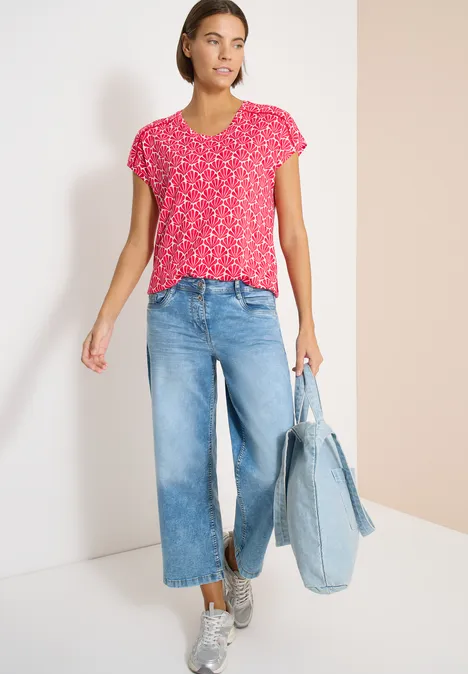 T-shirt à manches courtes avec détail en dentelle glazed apple red T-shirt à manches courtes avec détail en dentelle glazed apple red