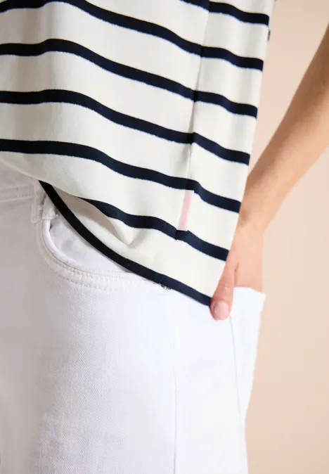 Kurzarm Shirt mit Rundhals und Streifen universal blue