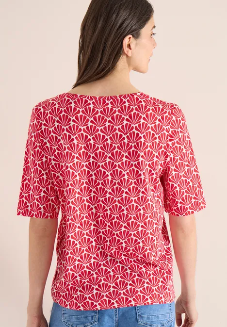 T-shirt à col rond avec imprimé coquillage glazed apple red T-shirt à col rond avec imprimé coquillage glazed apple red