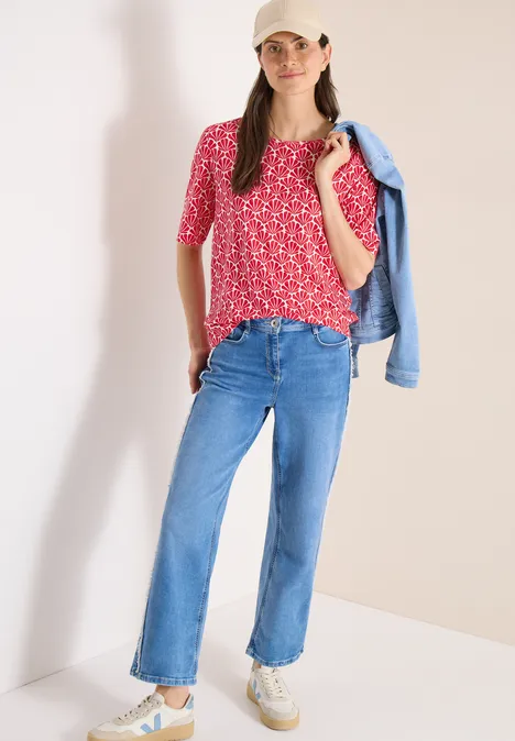 T-shirt à col rond avec imprimé coquillage glazed apple red T-shirt à col rond avec imprimé coquillage glazed apple red